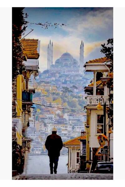 Universal Poster decorativ din lemn cu tablou Istanbul