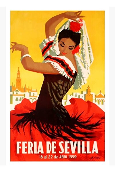 Universal Španija 1959. Aprilski sajam u Sevilji Poster Slikanje Drveni poste...