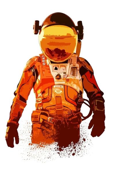 Universal Διακοσμητική ξύλινη αφίσα με θέμα τον Άρη, τον Άρη, τον αστροναύτη,...