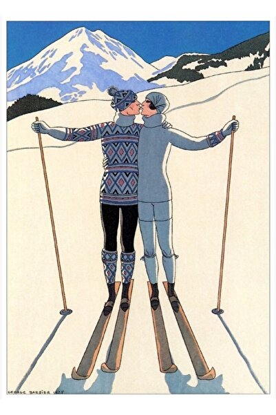 Universal George Barbier - Ζευγάρι καγιάκερς 1925 Πίνακας Καλών Τεχνών Ξύλινη...