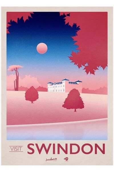 Universal Επισκεφθείτε το Σουίντον - Αφίσα ταξιδιωτικών αναμνηστικών - Ξύλινη...