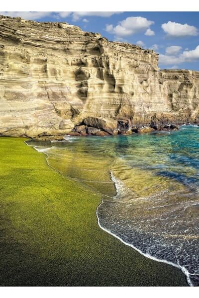 Universal Διακοσμητική Ξύλινη Αφίσα Πίνακα Πράσινης Αμμώδους Ακτής