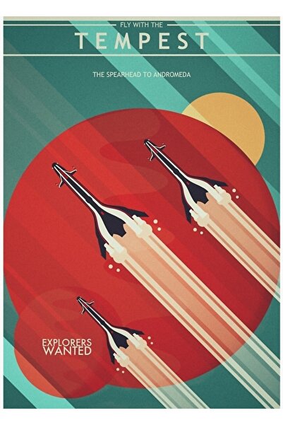 Universal Επιτραπέζια Ξύλινη Αφίσα Tempest για Διακόσμηση