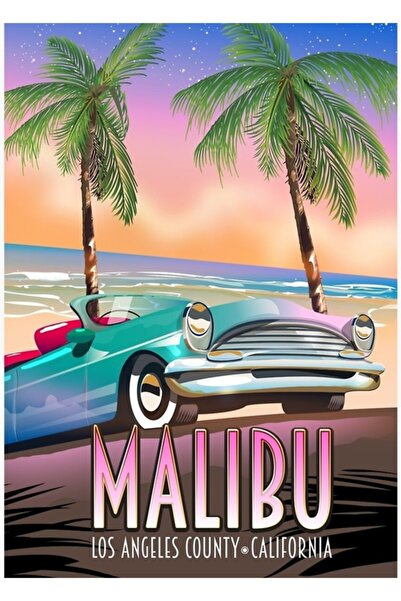 Universal Malibu, Los Angeles, California Poster de călătorie Tablou din lemn...