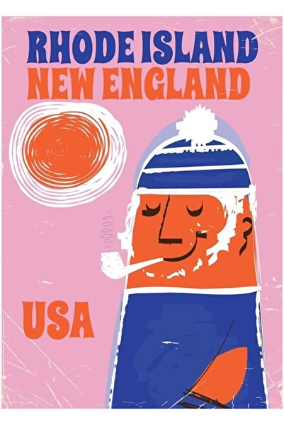 Universal Poster decorativ din lemn cu tematică de pescuit, Insula Rhode, Nou...