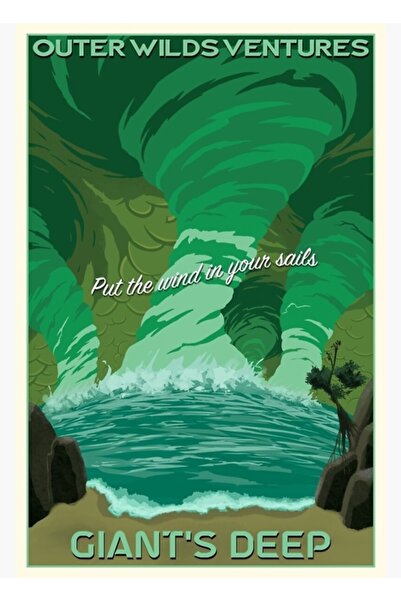 Universal Outer Wilds - Džejnsta Džip, putnički poster, drveni poster, dekora...