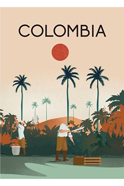 Universal Плакат за пътуване до Колумбия, Картина на Колумбия, Дървен плакат,...