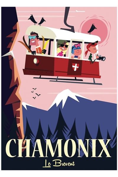 Universal Poster Chamonix Tablo Poster din lemn decorativ