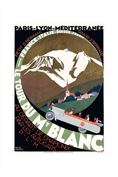 Universal 1927 Le Tour De Mont Blanc Γαλλία Plm Ταξιδιωτική αφίσα ζωγραφικής ...