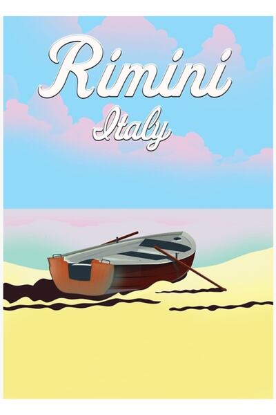 Universal Rimini Italia Banner de plajă Tablou Poster din lemn Decorativ