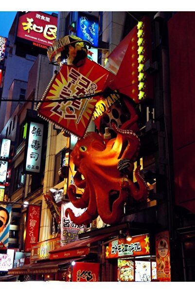 Universal Διακοσμητική ξύλινη αφίσα με τον χταπόδι της Οσάκα