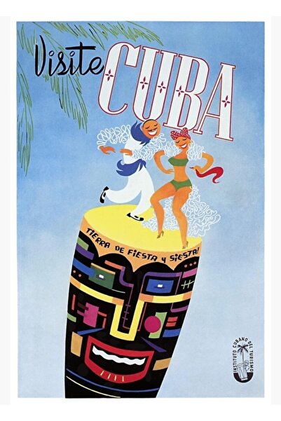 Universal 1958 Vizită în Cuba Poster de călătorie Tablou Poster din lemn Deco...