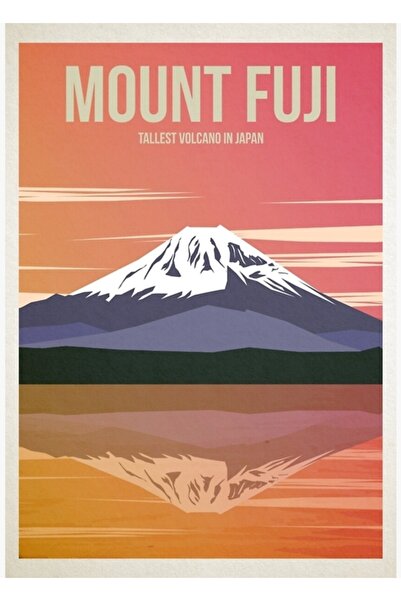 Universal Декоративен дървен плакат с картина на планина Фуджи, туристически ...