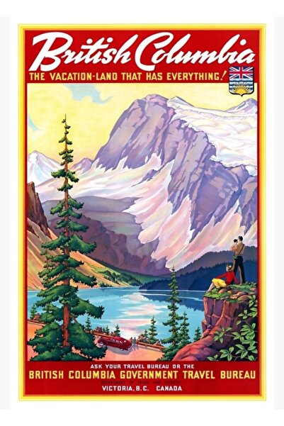 Universal Канада, Британска Колумбия, Постер, Реставрирана картина, Дървен по...