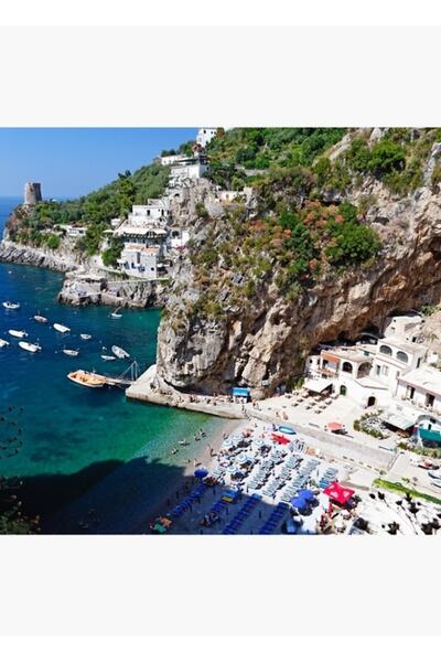 Universal Poster decorativ din lemn cu tablou Coasta Praiano