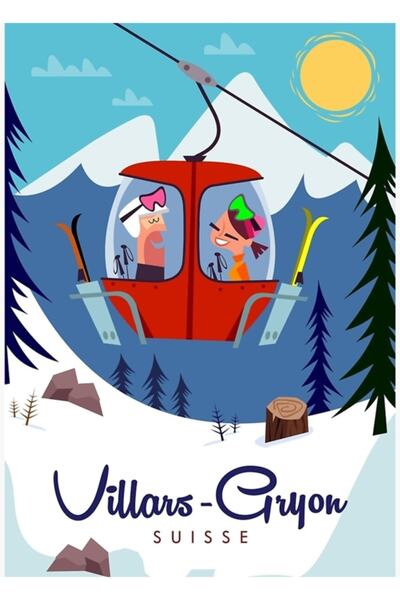 Universal Poster Villars-gryon, Tablou, Poster din lemn, Decorativ