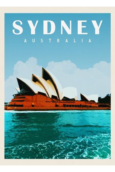 Universal Opera de la Sydney, peisaj din Sydney, pictură australiană, poster ...