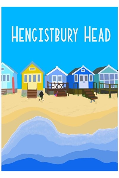 Universal Ilustrație a cabanelor de plajă Hengistbury Head, Mudeford Spittoon...