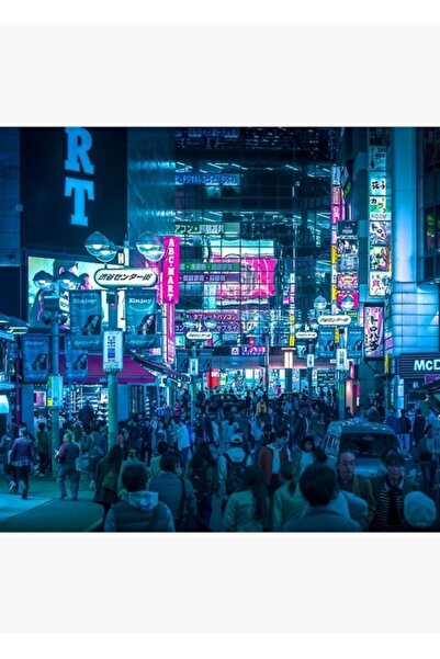 Universal Шибуя Модифициран карбонов арт принт, дървен декоративен плакат