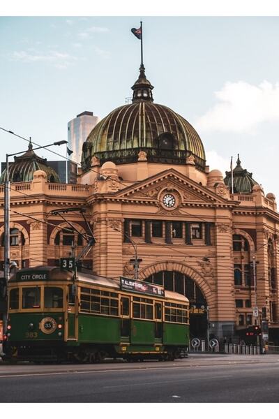 Universal Stația Străzii Flinder cu toată splendoarea ei. Tablou decorativ di...