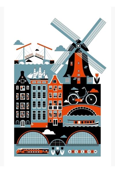 Universal Διακοσμητική ξύλινη αφίσα Άμστερνταμ