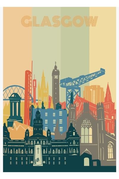 Universal Εικονογράφηση του Γλασκώβη, Ξύλινη Διακοσμητική Αφίσα