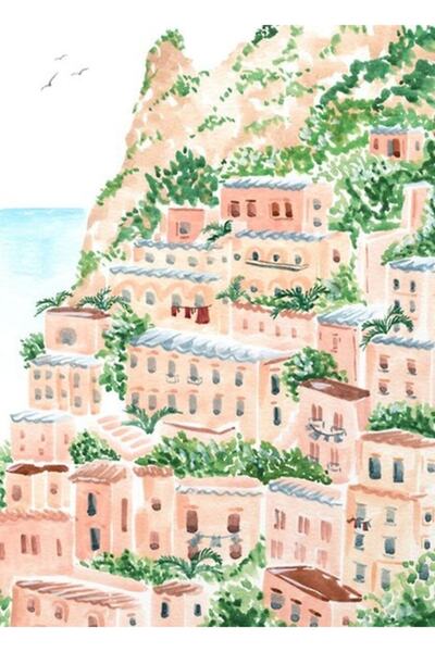 Universal Διακοσμητική ξύλινη αφίσα με σχέδιο Ιταλικής Ακτής