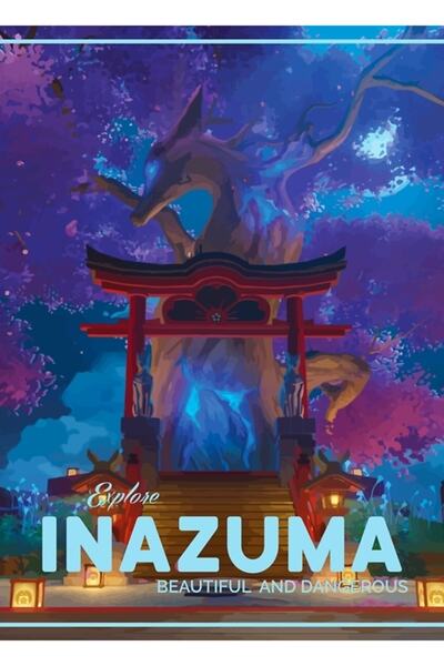 Universal Inazuma putnička slika, drveni poster, dekorativni