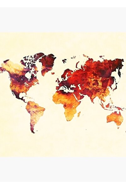 Universal Harta Lumii 89 Sanat Red Rojo # hartă # Harta lumii, tablou, poster...