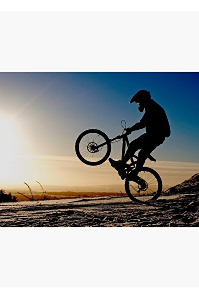 Universal Poster decorativ din lemn cu siluetă de motociclist