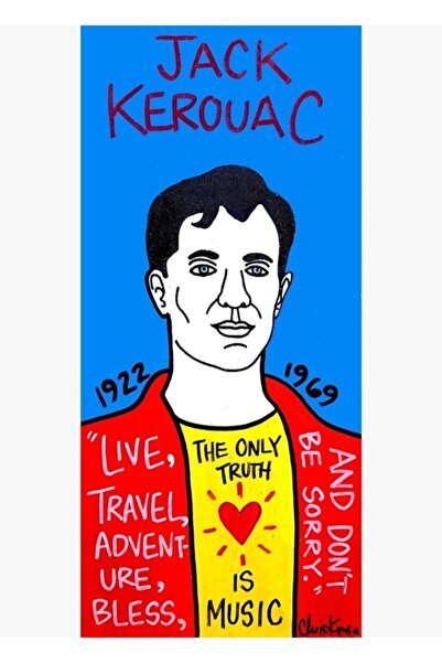 Universal Jack Kerouac Pop Folk Art Pictură Poster din lemn decorativ