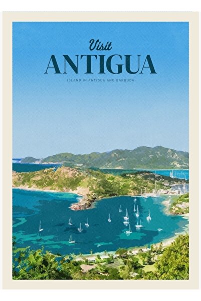 Universal Декоративен дървен плакат с изображение на Антигуа