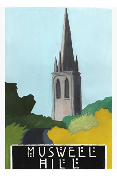 Universal Poster de călătorie Muswell Hill, tablou decorativ din lemn