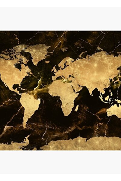 Universal World Map Gold 7 Table Wooden Poster Decorative