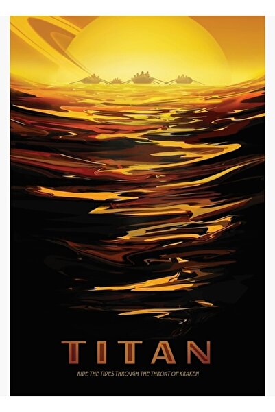 Universal Vizitați cel mai mare lunăsat al Saturnului Titan Nasa Jpl Poster d...