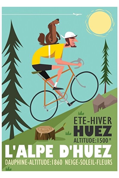 Universal Декоративен дървен плакат с колоездач и мармот