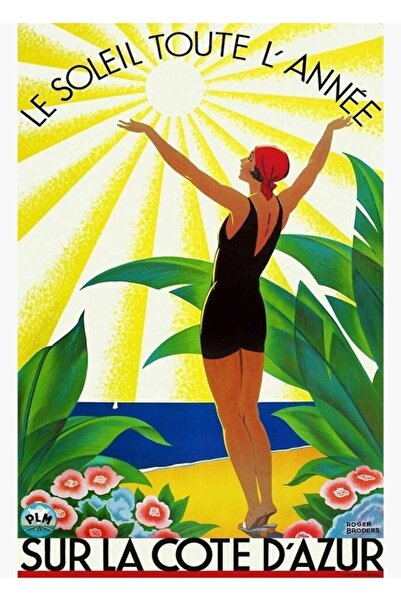 Universal Poster decorativ din lemn cu pictură a Rivierei Franceze