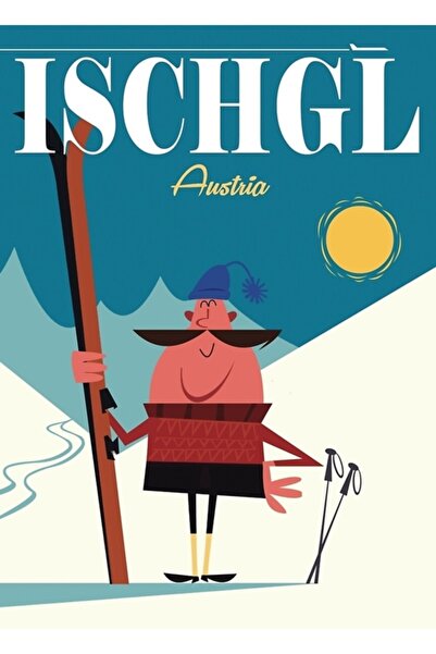 Universal Poster Ischgl Tablo Poster din lemn decorativ