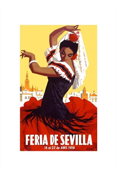 Universal Španija 1959. Aprilski sajam u Sevilji Putnički poster Slikarski dr...