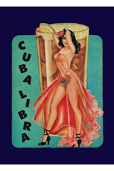 Universal Κουβανέζικη ζυγαριά και πίνακας ποτών, ξύλινη διακοσμητική αφίσα