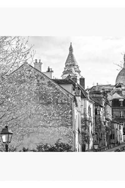 Universal Tablou stradal din lemn, afiș decorativ din lemn, Montmartre din Paris