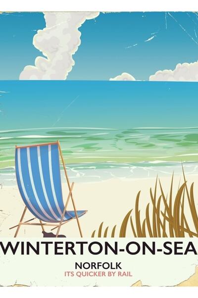 Universal Winterton-on-sea Norfolk Coast Travel Banner Tablou cu cartonașe Po...