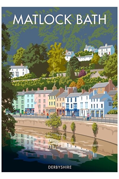 Universal Poster decorativ din lemn Matlock Bath Derbyshire