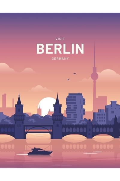 Universal Berlin Germania Tablou de călătorie Poster din lemn decorativ