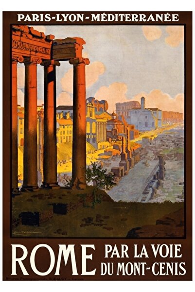 Universal Αφίσα Ταξιδιού: Διακοσμητική Ξύλινη Αφίσα με Σχέδιο Ρώμης