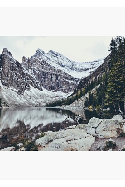 Universal Διακοσμητική ξύλινη αφίσα με εικονογράφηση της λίμνης Αγγέζ