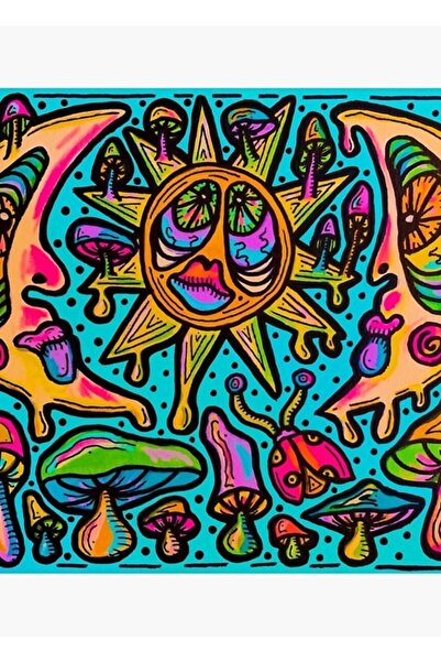 Universal Poster decorativ din lemn Drippy Moon 2