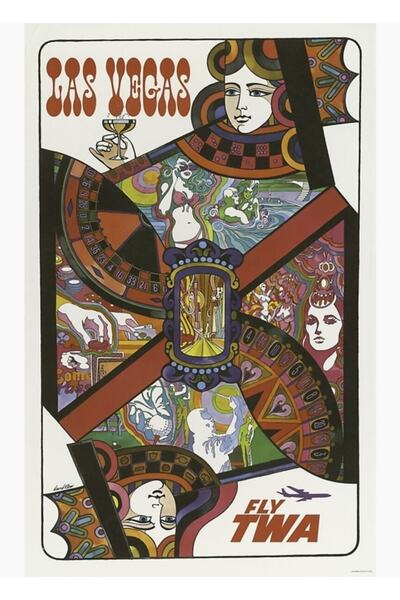 Universal Poster de călătorie - Las Vegas, Fly Twa - Poster de călătorie Vega...