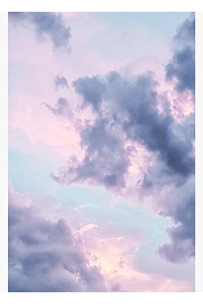 Universal Ονειρική Λεβάντα με Μωβ Σύννεφα Πίνακας Ζωγραφικής Ξύλινη Αφίσα Δια...