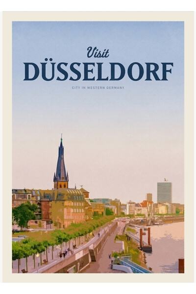 Universal Vizitați Düsseldorf Tablou Poster din lemn decorativ